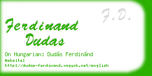 ferdinand dudas business card