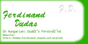 ferdinand dudas business card